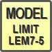 Piktogram - Model: Limit LEM7-5